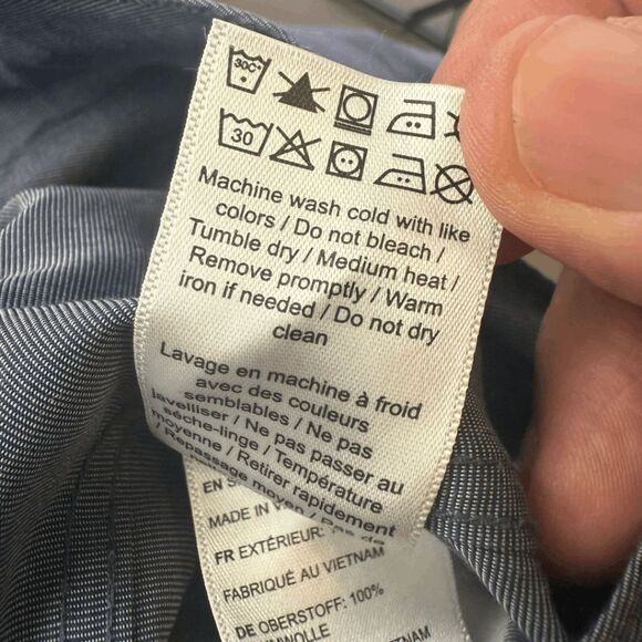 UNTUCKit Men's Slim Fit Wrinkle Free Orville WF Cotton Button-up Shirt Blue XL - Picture 6 of 9